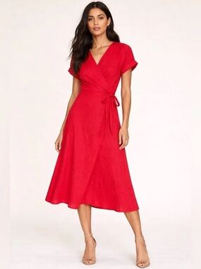 Ralph Lauren Red faux wrap dress size large